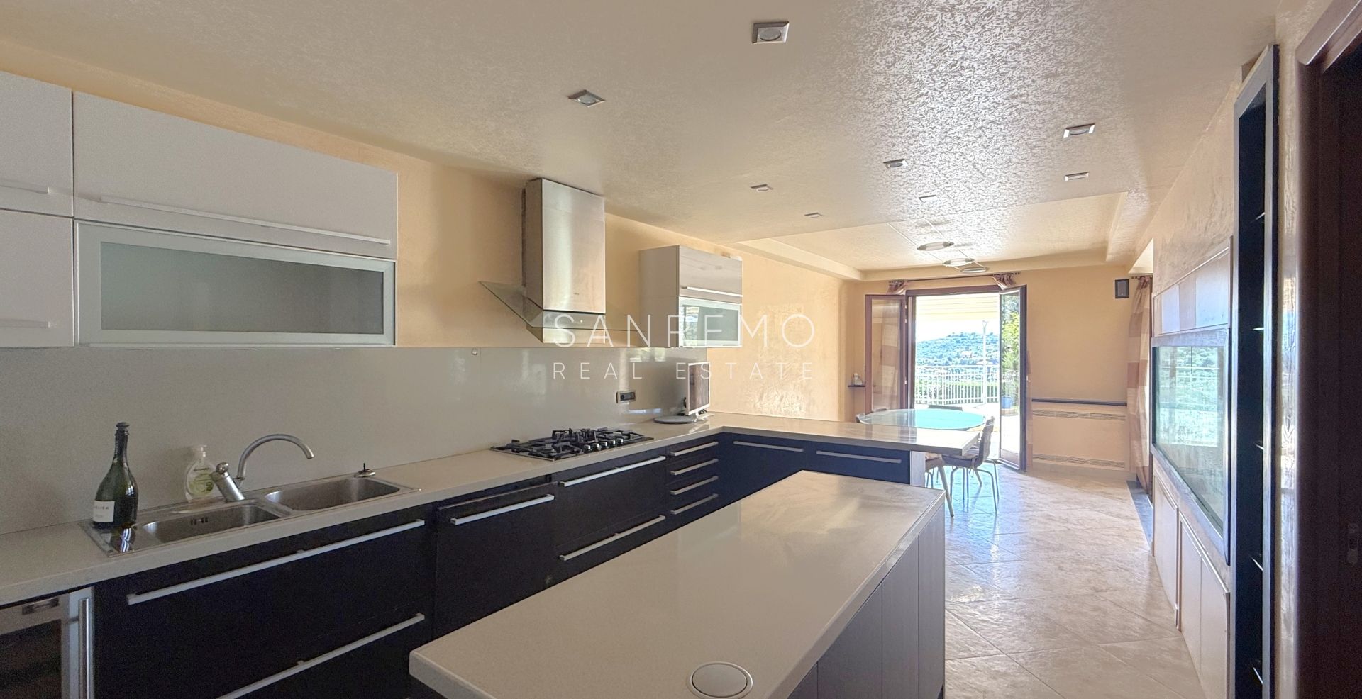 Beautiful villa surrounded by greenery with swimming pool and sea view