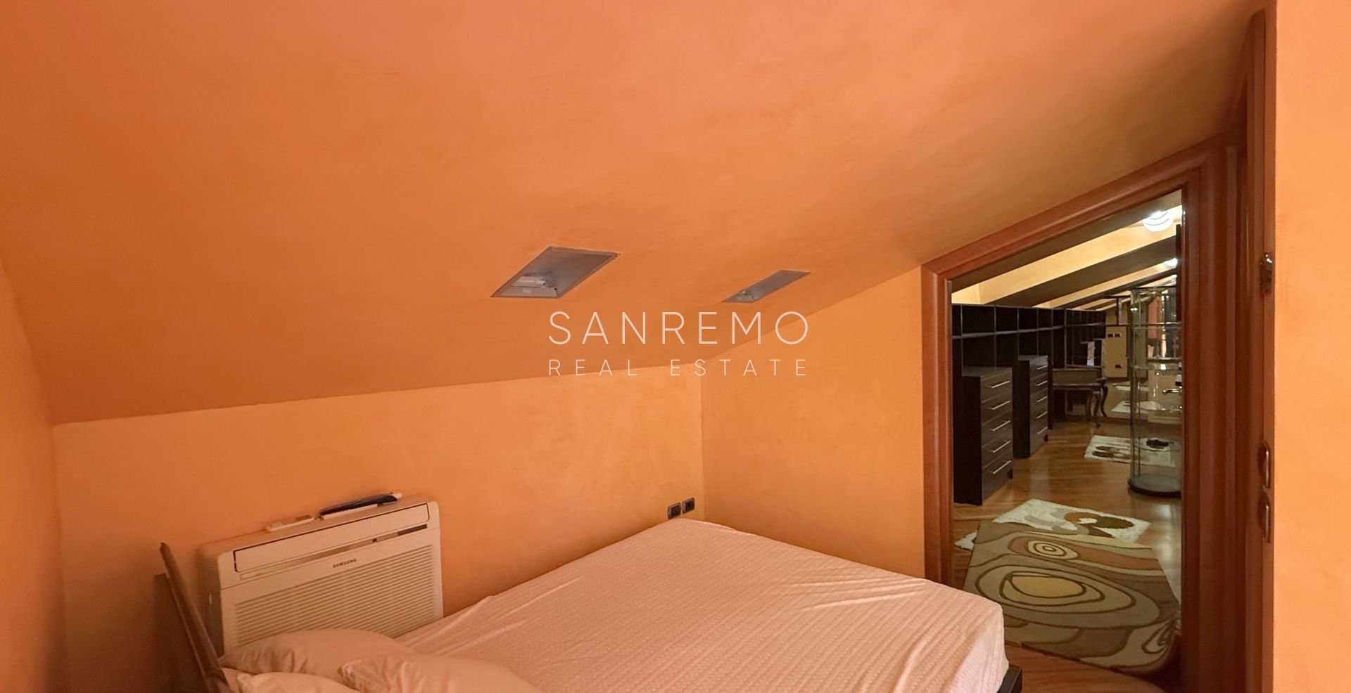 Beautiful villa surrounded by greenery with swimming pool and sea view